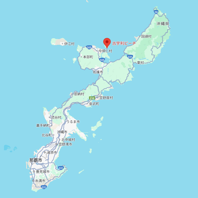 古宇利ビーチの場所